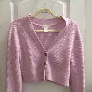 H&M Light Pink Ribbed Cardigan